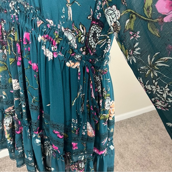 FREE PEOPLE CHERRY BLOSSOM MINI DRESS WITH SLEEVES SIZE XS - Picture 15 of 16